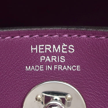 エルメス HERMES リンディ ミニ 20 アネモネ ヴォースイフト ショルダーバッグ シルバー金具 紫 リカラー有