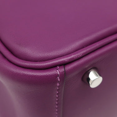 エルメス HERMES リンディ ミニ 20 アネモネ ヴォースイフト ショルダーバッグ シルバー金具 紫 リカラー有