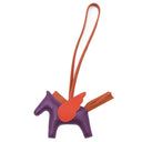 エルメス HERMES ロデオPM ペガサス バイオレット×コーネリアン×カプシーヌ アニョーミロ バッグチャーム 紫 赤 オレンジ