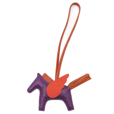 エルメス HERMES ロデオPM ペガサス バイオレット×コーネリアン×カプシーヌ アニョーミロ バッグチャーム 紫 赤 オレンジ