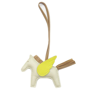 エルメス HERMES ロデオPM ペガサス クレ×ライム×チャイ アニョーミロ バッグチャーム オフホワイト 黄色 茶