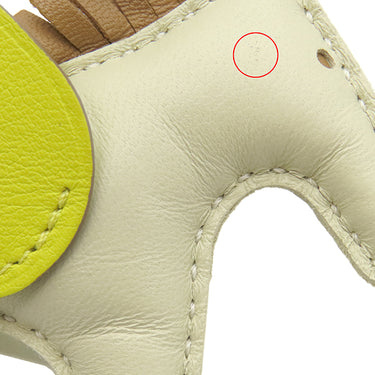 エルメス HERMES ロデオPM ペガサス クレ×ライム×チャイ アニョーミロ バッグチャーム オフホワイト 黄色 茶