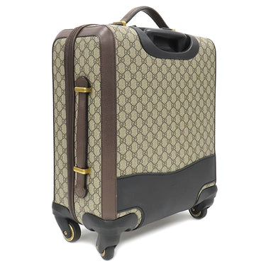 グッチ GUCCI サヴォイ キャビン トロリーバッグ スモール 693646 ベージュ×ブラウン GGスプリームキャンバス レザー キャリーバッグ ゴールド金具 スーツケース 4輪