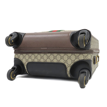 グッチ GUCCI サヴォイ キャビン トロリーバッグ スモール 693646 ベージュ×ブラウン GGスプリームキャンバス レザー キャリーバッグ ゴールド金具 スーツケース 4輪