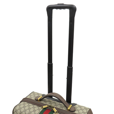 グッチ GUCCI サヴォイ キャビン トロリーバッグ スモール 693646 ベージュ×ブラウン GGスプリームキャンバス レザー キャリーバッグ ゴールド金具 スーツケース 4輪