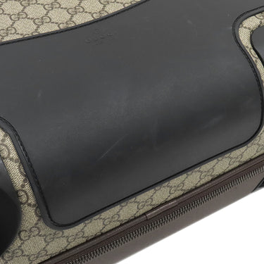 グッチ GUCCI サヴォイ キャビン トロリーバッグ スモール 693646 ベージュ×ブラウン GGスプリームキャンバス レザー キャリーバッグ ゴールド金具 スーツケース 4輪