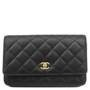 シャネル CHANEL マトラッセ チェーンウォレット ブラック ラムスキン チェーンウォレット ゴールド金具 黒 チェーンショルダー