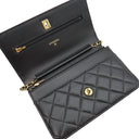 シャネル CHANEL マトラッセ チェーンウォレット ブラック ラムスキン チェーンウォレット ゴールド金具 黒 チェーンショルダー