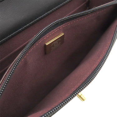 シャネル CHANEL マトラッセ チェーンウォレット ブラック ラムスキン チェーンウォレット ゴールド金具 黒 チェーンショルダー