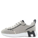 エルメス HERMES バウンシング H252010Z 02340 黒 キャンバス ゴートスキン #37.5 スニーカー 白 黒 フリンジ