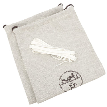 エルメス HERMES バウンシング H252010Z 02340 黒 キャンバス ゴートスキン #37.5 スニーカー 白 黒 フリンジ