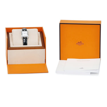 腕時計 エルメス HERMES ケープコッド PM 31mm CC1.331 クオーツ レディース 新品同様品 純正ダイヤ ホワイト スクエア