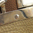 フェンディ FENDI ピーカブー セレリア ベージュ レザー ハンドバッグ シルバー金具 茶 ショルダーストラップ欠品
