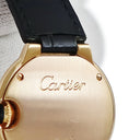 腕時計 カルティエ Cartier バロンブルー 28mm WE900251 クオーツ レディース K18PG無垢 純正ダイヤ ローマン 青針 シルバー