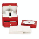 腕時計 カルティエ Cartier バロンブルー 28mm WE900251 クオーツ レディース K18PG無垢 純正ダイヤ ローマン 青針 シルバー