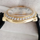 腕時計 カルティエ Cartier バロンブルー 28mm WE900251 クオーツ レディース K18PG無垢 純正ダイヤ ローマン 青針 シルバー