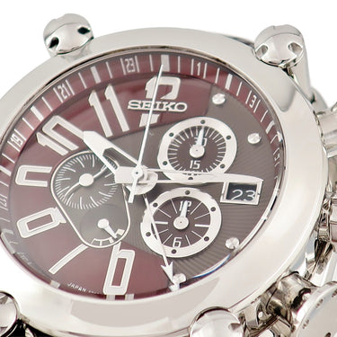 腕時計 セイコー SEIKO ガランテ スプリングドライブ クロノグラフ SBLA027 5R86-0AA0 自動巻き メンズ ボルドー×グレー GMT