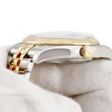 腕時計 ロレックス ROLEX デイトジャスト 36 116233 D番 自動巻き メンズ D番 K18YG×SS コンビ 彫りコンピューター ブラック