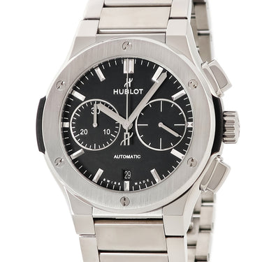 腕時計 ウブロ HUBLOT クラシックフュージョン クロノグラフ チタニウム 520.NX.1170.NX 自動巻き メンズ ブラック デイト