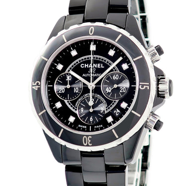 腕時計 シャネル CHANEL J12 クロノグラフ H2419 自動巻き メンズ 純正ダイヤ ブラック セラミック スモールセコンド