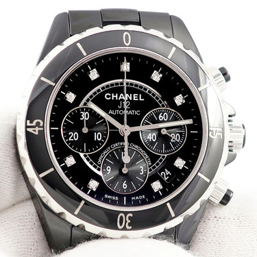 腕時計 シャネル CHANEL J12 クロノグラフ H2419 自動巻き メンズ 純正ダイヤ ブラック セラミック スモールセコンド
