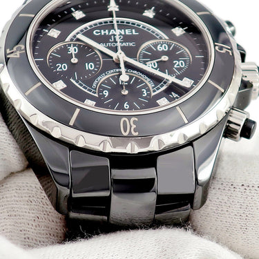腕時計 シャネル CHANEL J12 クロノグラフ H2419 自動巻き メンズ 純正ダイヤ ブラック セラミック スモールセコンド