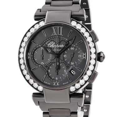 腕時計 ショパール CHOPARD インペリアーレ クロノグラフ 388549-3006 自動巻き メンズ 純正ダイヤ ブラックDLC加工 デイト