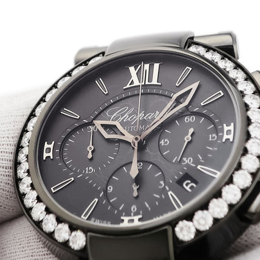 腕時計 ショパール CHOPARD インペリアーレ クロノグラフ 388549-3006 自動巻き メンズ 純正ダイヤ ブラックDLC加工 デイト