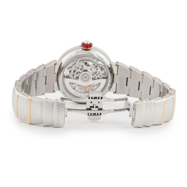 腕時計 ブルガリ BVLGARI ルチェア スケルトン LUP33SG 102878 自動巻き レディース K18PG無垢×SS コンビ ダイヤ サファイア