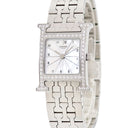 腕時計 エルメス HERMES Hウォッチ PM HH1.230 クオーツ レディース 純正ダイヤ ホワイト シェル H型ブレス スクエア