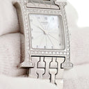 腕時計 エルメス HERMES Hウォッチ PM HH1.230 クオーツ レディース 純正ダイヤ ホワイト シェル H型ブレス スクエア