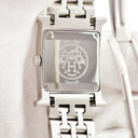腕時計 エルメス HERMES Hウォッチ PM HH1.230 クオーツ レディース 純正ダイヤ ホワイト シェル H型ブレス スクエア