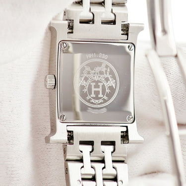 腕時計 エルメス HERMES Hウォッチ PM HH1.230 クオーツ レディース 純正ダイヤ ホワイト シェル H型ブレス スクエア
