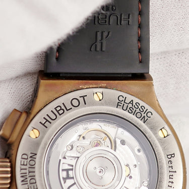 腕時計 ウブロ HUBLOT クラシック フュージョン クロノ ベルルッティ 521.BZ.05IG.VR.BER19 自動巻き メンズ コールドゴールド 限定