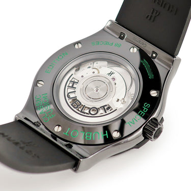 腕時計 ウブロ HUBLOT クラシックフュージョン ヨシダスペシャル 511.CM.5270.RX.MYOS 自動巻き メンズ 新品同様 純正ダイヤ 緑 限定