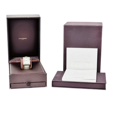 腕時計 ブシュロン BOUCHERON リフレ XL WA009213 自動巻き メンズ 純正ダイヤ デイト 角型 バー ローマン シルバー