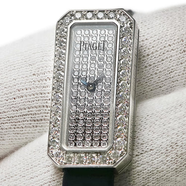 腕時計 ピアジェ PIAGET ライムライト P11014 クオーツ レディース 全面純正ダイヤ K18WG無垢 スクエア