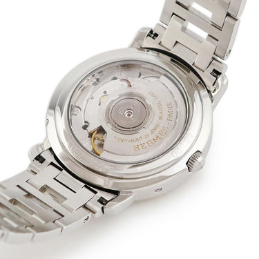 腕時計 エルメス HERMES クリッパー パワーリザーブ CL5.720 自動巻き メンズ GMT デュアルタイム デイト ホワイト アラビア