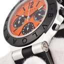 腕時計 ブルガリ BVLGARI アルミニウム クロノグラフ AC38TA 自動巻き メンズ オレンジ ブラック デイト スモールセコンド