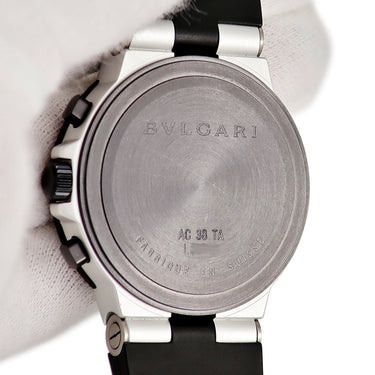 腕時計 ブルガリ BVLGARI アルミニウム クロノグラフ AC38TA 自動巻き メンズ オレンジ ブラック デイト スモールセコンド
