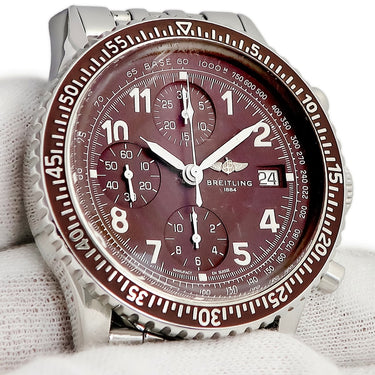 腕時計 ブライトリング BREITLING アヴィアスター A13024 自動巻き メンズ ブラウン デイト スモールセコンド クロノグラフ