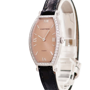 腕時計 カルティエ Cartier トノー SM WA502051 手巻き レディース K18WG無垢 純正ダイヤ ギョウシェ ヴィンテージ