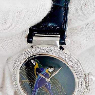 腕時計 カルティエ Cartier パシャ 42 WJ124006 自動巻き メンズ K18WG無垢 純正ダイヤ クロワゾネ ラウンド 限定