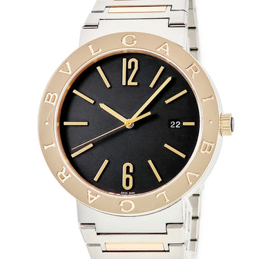 腕時計 ブルガリ BVLGARI ブルガリブルガリ ソロテンポ 102930 BBP41SG 自動巻き メンズ K18PG×SS コンビ デイト ブラック