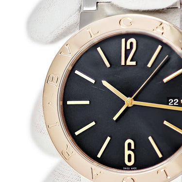 腕時計 ブルガリ BVLGARI ブルガリブルガリ ソロテンポ 102930 BBP41SG 自動巻き メンズ K18PG×SS コンビ デイト ブラック