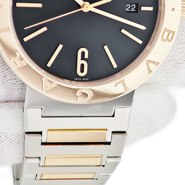 腕時計 ブルガリ BVLGARI ブルガリブルガリ ソロテンポ 102930 BBP41SG 自動巻き メンズ K18PG×SS コンビ デイト ブラック