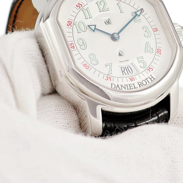腕時計 ダニエルロート Daniel Roth メトロポリタン 857.X.10 自動巻き メンズ AM/PM表示 シルバー アラビア ワールドタイマー 青針