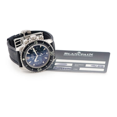 腕時計 ブランパン BLANCPAIN フィフティ ファゾムス フライバック クロノグラフ 5085FB-1140-52B 自動巻き メンズ ブルー ダイバーズ