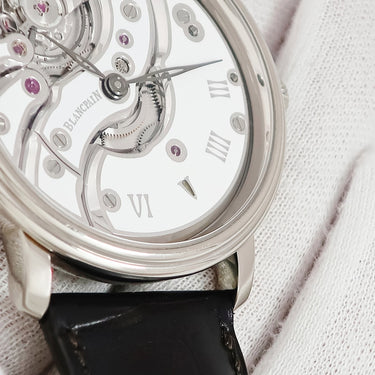 腕時計 ブランパン BLANCPAIN ヴィルレ インバーテッド 6616-1527-55B 手巻き メンズ K18WG無垢 ローマン ホワイトセラミック