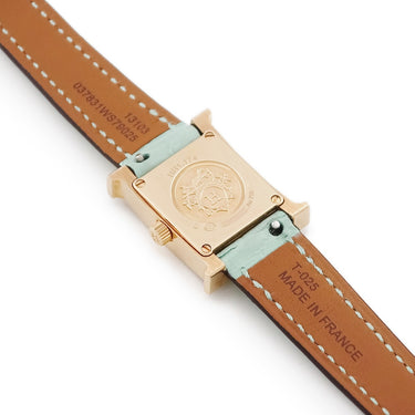 腕時計 エルメス HERMES Hウォッチ TPM HH1.174 クオーツ レディース K18PG無垢 純正ダイヤ アマゾナイト H型